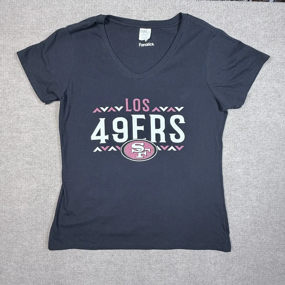 Fanatics San Francisco 49ers Los 49ers V-Neck Graphic T-Shirt Black Large